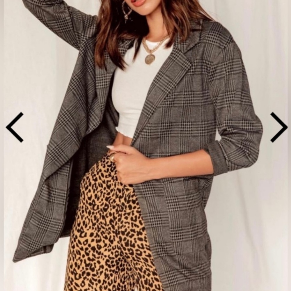 12th Tribe Plaid Blazer Suit Jacket